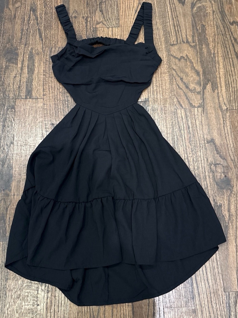 SHEIN Black Ruffle High-Low Sundress